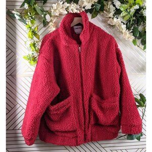 I.AM.GIA Pixie Pile Fleece Coat Teddy Bear Jacket Burgundy Burgundy size XS